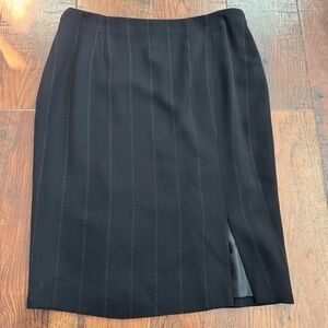 Gianni Versace Couture Pinstripe Wool Pencil Skirt Black Workwear size 42 IT